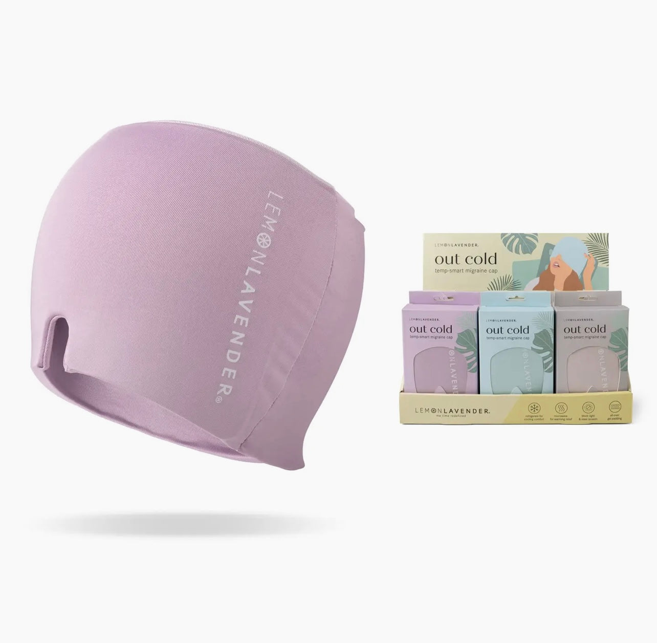 Lemon Lavender Out Cold Temp-Smart Migraine Cap