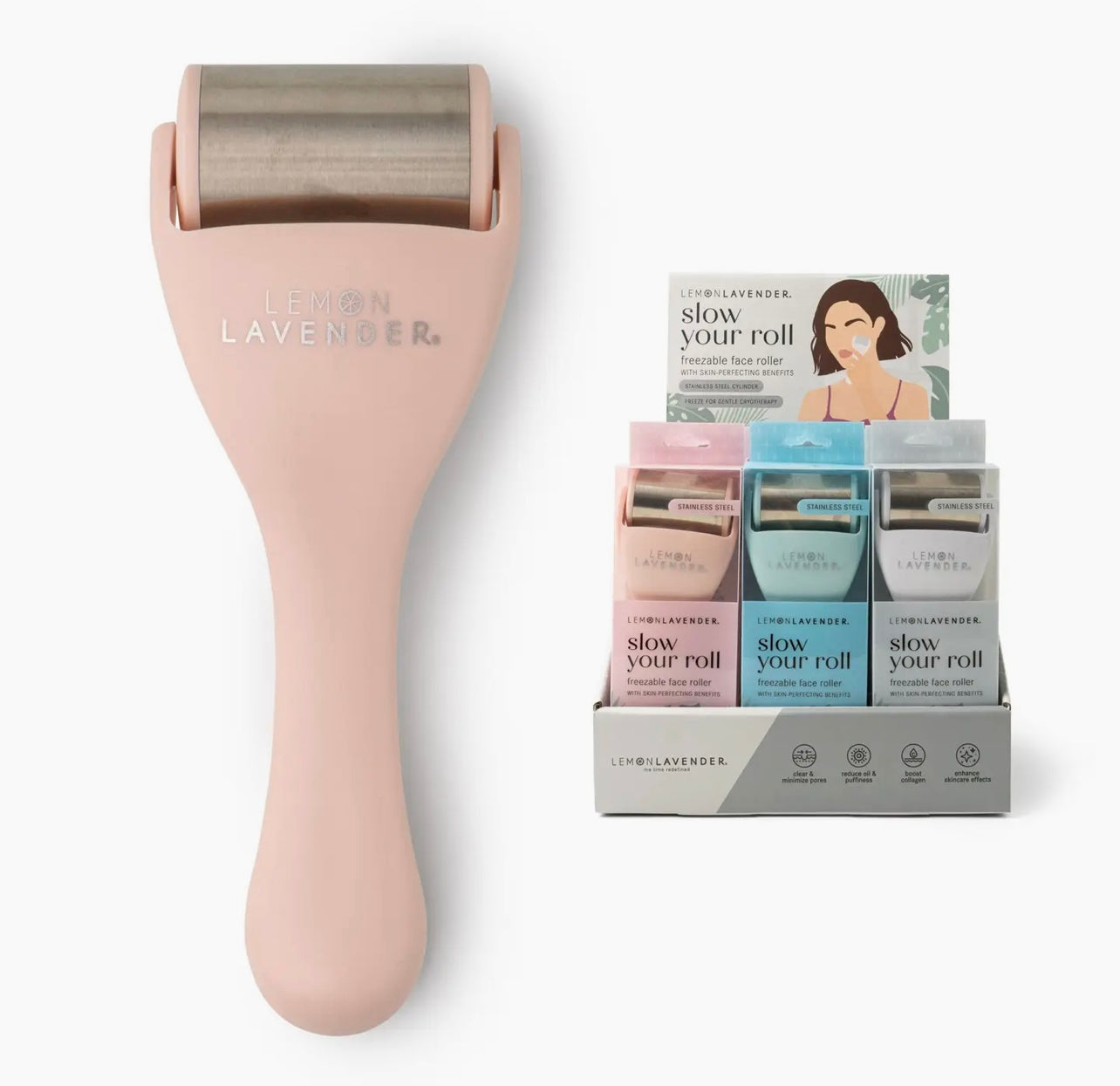 Lemon Lavender Slow Your Roll Freezable Face Roller Massager